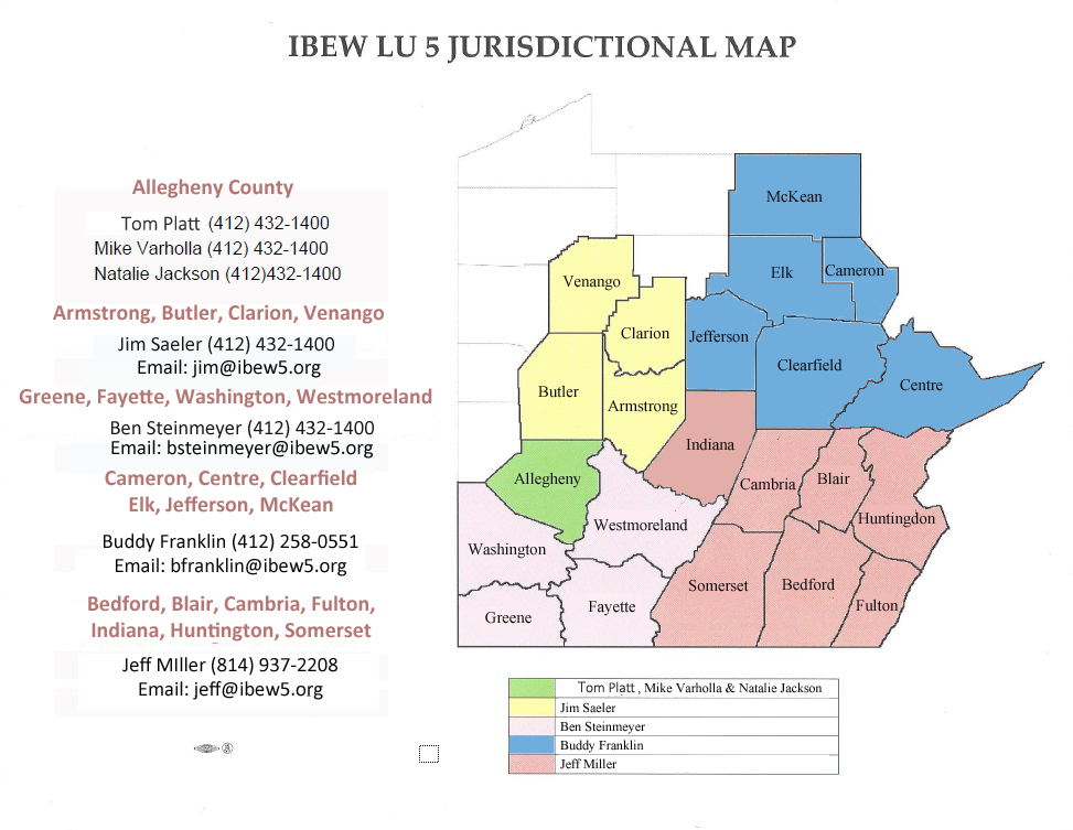 IBEW Local Union 5, Pittsburgh: Jurisdiction